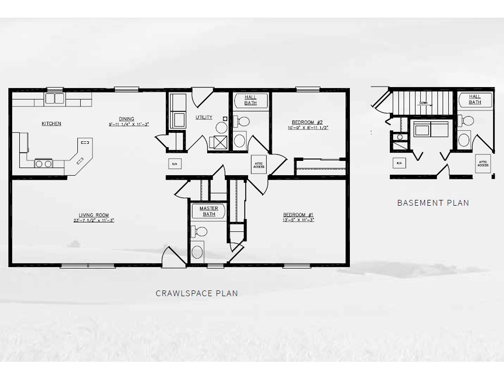 Liberty Ranch Modular Home 1,104 SF 2 Bed 2 Bath