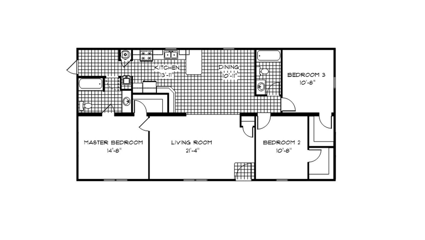  Kentucky  Ranch Modular Home  1 387 SF 3 Bed 2 Bath 