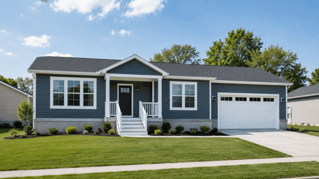 prefab homes vs modular homes comparison with factory-built modular home on permanent foundation
